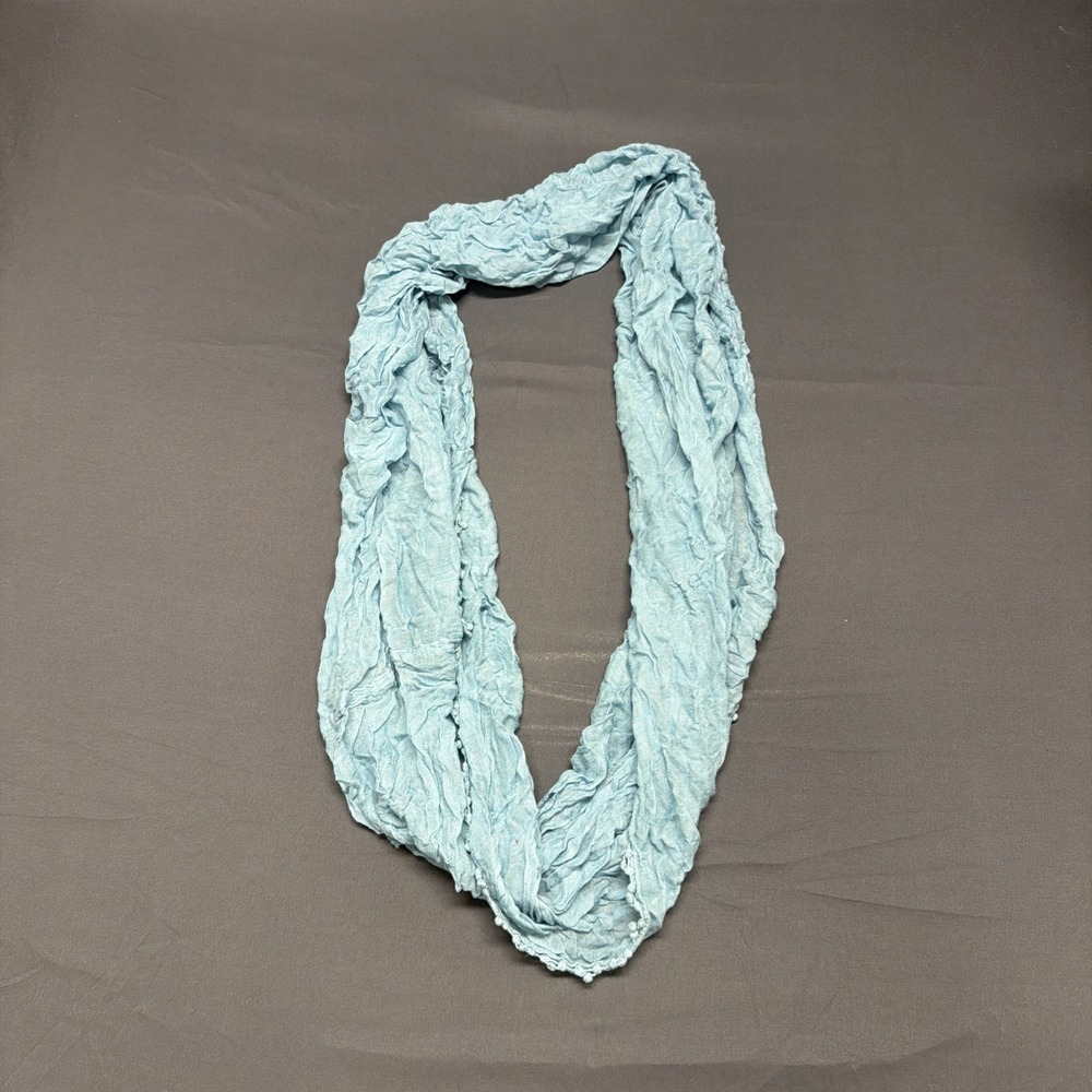 light blue crinkled infinity scarf